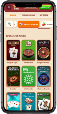 Captura de pantalla de la página del casino BillyBets