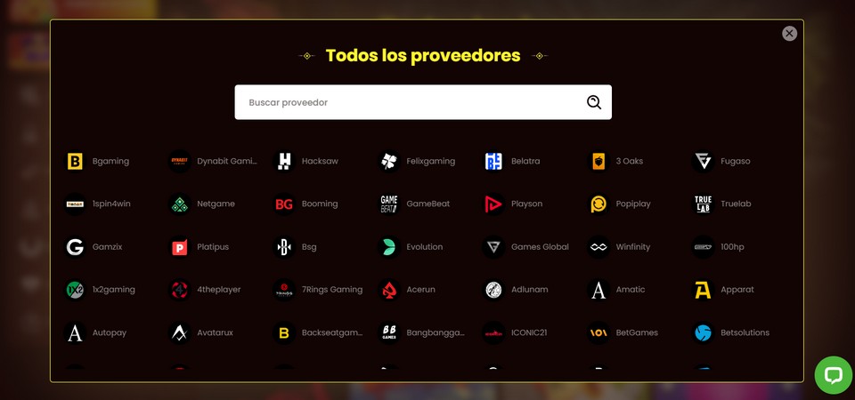 Proveedores de Software Dragonslots