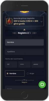 Captura de pantalla móvil de los pasos de registro 3