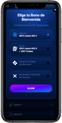 Captura de pantalla móvil de los pasos de registro