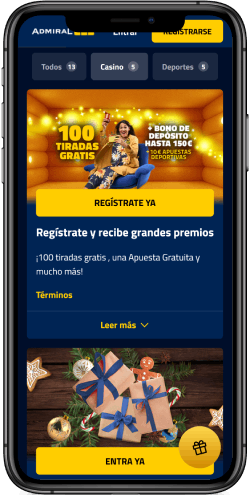 AdmiralBet — 50 tiradas gratis