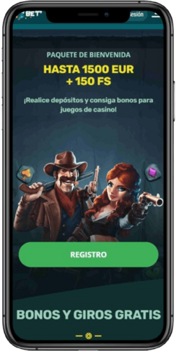 Captura de pantalla de la página de bonos de la casa de apuestas