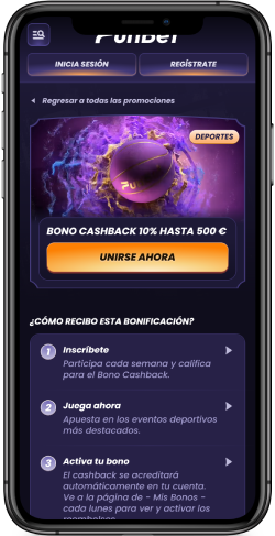 Captura de pantalla de la página promocional de Funbet