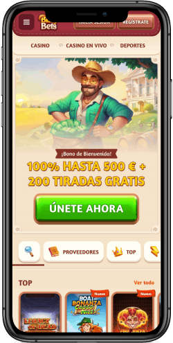 Captura de pantalla móvil de la página principal de Billybets