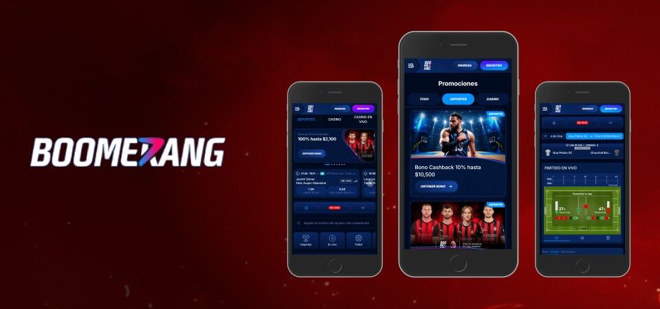 Capturas de pantalla de la aplicación Boomerang Bet