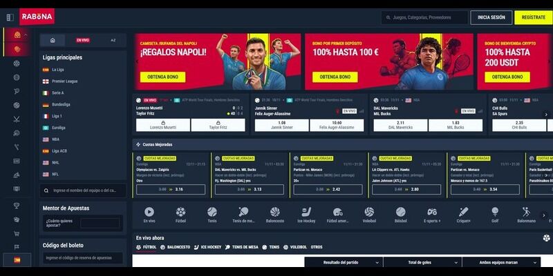 Imagen de la página de deportes de Rabona