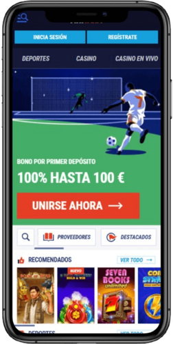 Una captura de pantalla móvil de la página de inicio de TikiTaka Casino