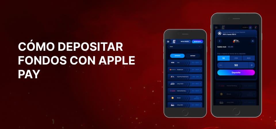 Gráficos para la sección Cómo depositar fondos con Apple Pay