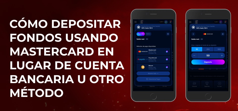 Grafisk fremstilling av hvordan man gjør innskudd med Mastercard