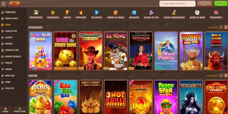 Captura del casino Stonevegas