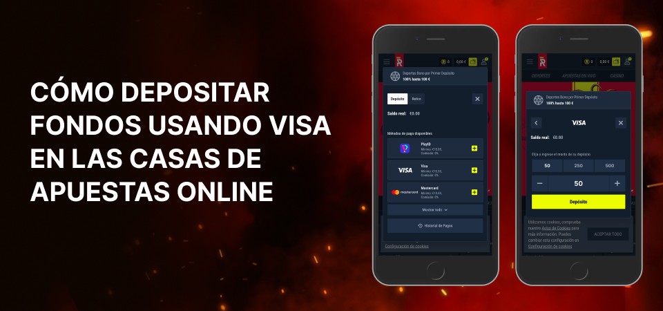 Gráfico para el bloque: cómo depositar fondos utilizando Visa