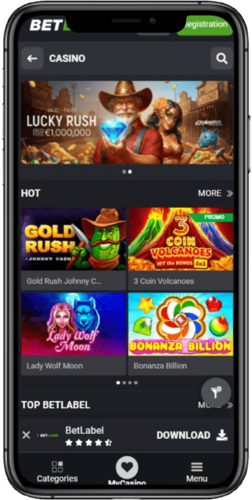 Captura de pantalla de la página del casino de la casa de apuestas Betlabel