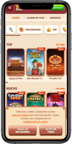 Captura de pantalla de la página del casino de la casa de apuestas BillyBets