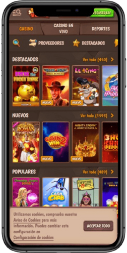 Captura de pantalla de la página del casino de la casa de apuestas. Tikitaka Stonevegas