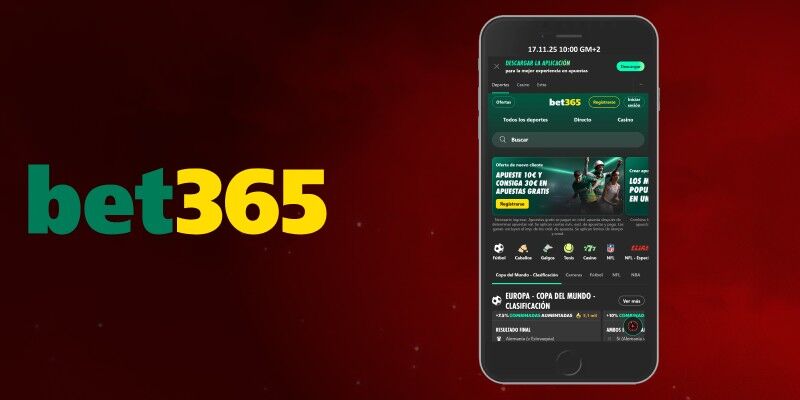 Captura de pantalla de la versión de la aplicación de bet365