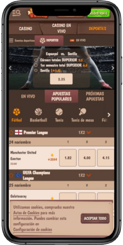 Página principal de la casa de apuestas Stonevegas