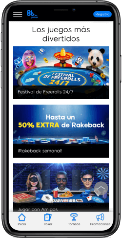 Imagen de la página de póquer en 888poker