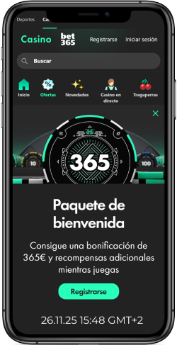 Imagen de la página de póquer en bet365
