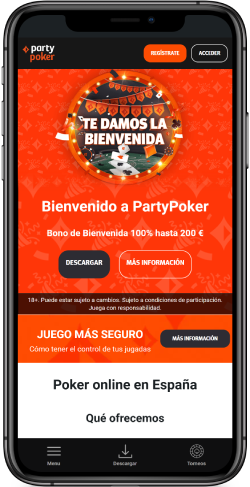 Imagen de la página de póquer en PartyPoker