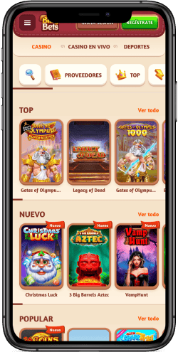 Captura de pantalla móvil de la página del casino de la casa de apuestas BillyBets