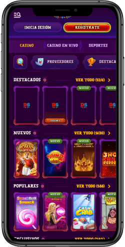 Captura de pantalla móvil de la página del casino de la casa de apuestas Duospin