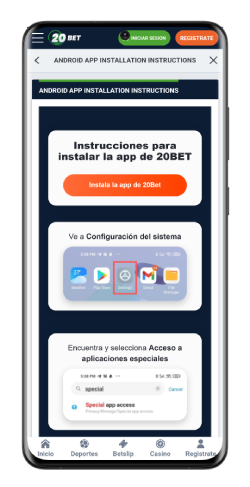 Captura de pantalla de la página de la aplicación móvil de Android 2