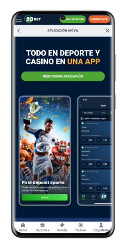 Captura de pantalla de la página de la aplicación móvil de Android