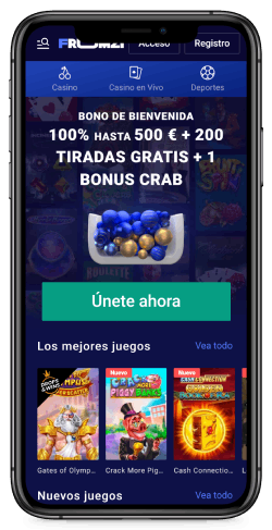 Capture d'écran de la page d'accueil de Frumzi