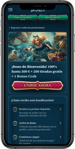 Una captura de pantalla de la página de bonificación de la casa de apuestas BetAlice