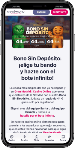Una captura de pantalla de la página de bonificación de la casa de apuestas Gran Madrid