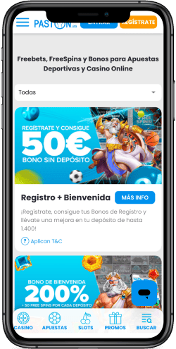 Una captura de pantalla de la página de bonificación de la casa de apuestas PASTÓN