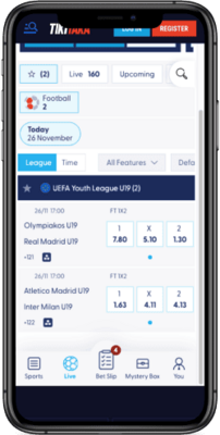 Captura de pantalla Favoritos y Ligas Guardadas