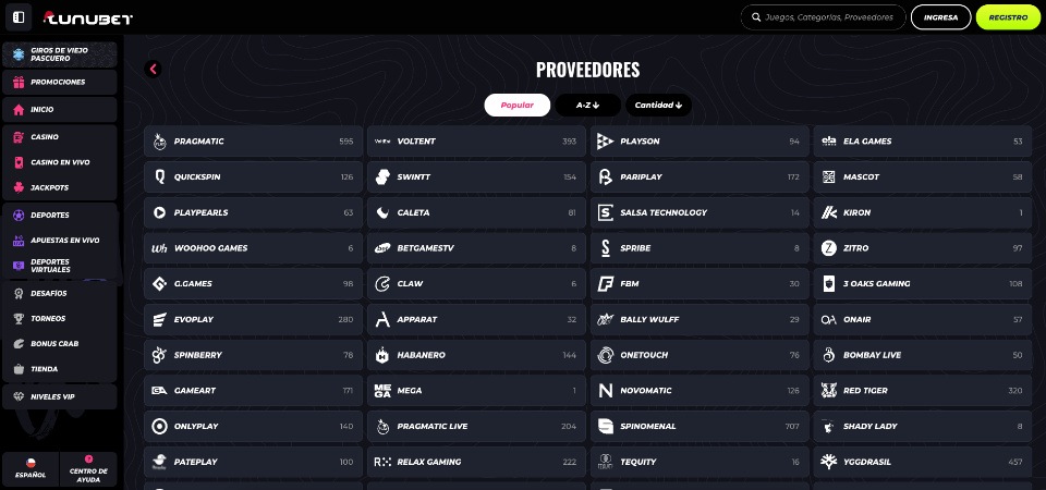 Proveedores de Software Lunubet