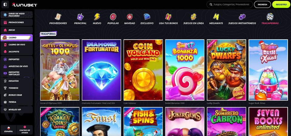 Juegos y Proveedores de Software en Lunubet