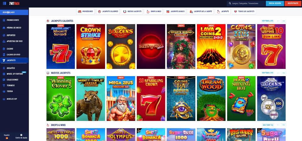 Jackpots Progresivos Tikitaka