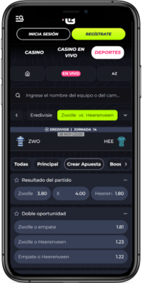 Captura de pantalla del creador de apuestas