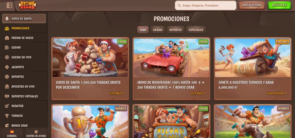 Imagen de la página promocional de Stonevegas