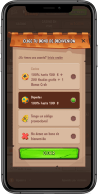 Captura de pantalla móvil de los pasos de registro