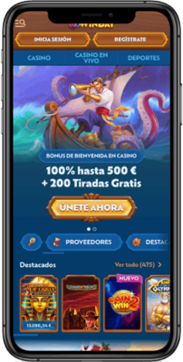 Página principal de la casa de apuestas Winbay - captura de pantalla móvil