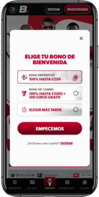 Captura de pantalla móvil de los pasos de registro