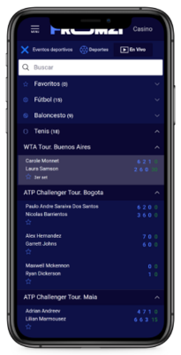 Captura de pantalla de un evento deportivo