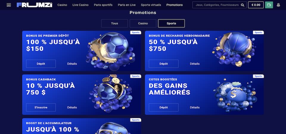 Una captura de pantalla de la página publicitaria de Frumzi